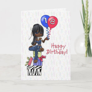 Carte 18e anniversaire fille