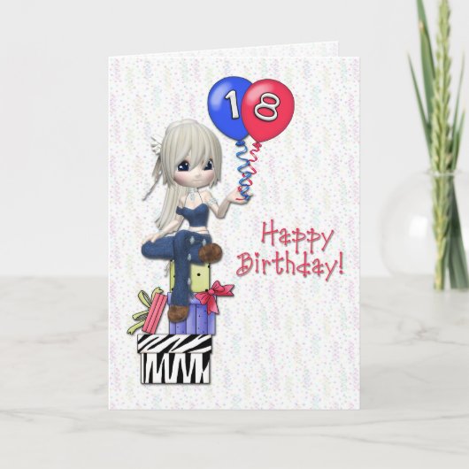 Carte 18e anniversaire fille (Devant)
