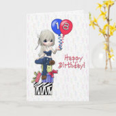 Carte 18e anniversaire fille (Fleur jaune)