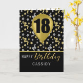 Carte 18e anniversaire Gold et Silver Confetti Balloon (Fleur jaune)