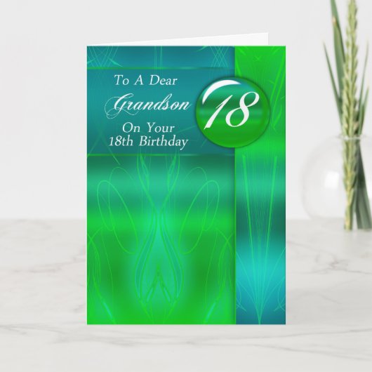 Carte 18e anniversaire Grandson moderne (Devant)