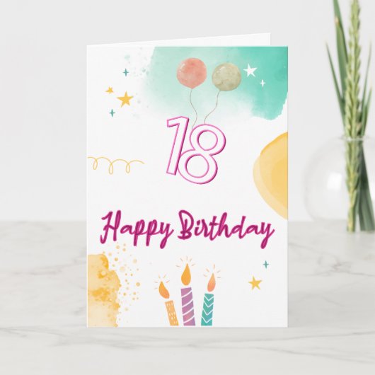 Carte 18e anniversaire heureux (Devant)