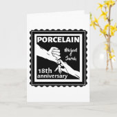 Carte 18e anniversaire mariage porcelaine traditionnelle (Fleur jaune)