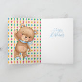 Carte 18e anniversaire mignon ballons bleu garçon teddy (Intérieur)