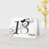 Carte 18e anniversaire, nièce, papillon, noir & blanc. (Fleur jaune)