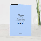 Carte 18e anniversaire nom date bleu blanc photo (Dos)