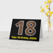Carte 18e anniversaire : Nom + Faux Motif de céréales en (Fleur jaune)