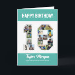 Carte 18e anniversaire Numéro 18 Collage photo<br><div class="desc">Célébrez le 18e anniversaire de naissance ou de mariage avec ce montage photo imprimable. Choisissez vos photos préférées pour les afficher. Customisez le nom, le texte et la date correspondant à votre occasion. Ce sera un bon souvenir avec un message personnalisé à regarder en arrière avec la famille et les...</div>