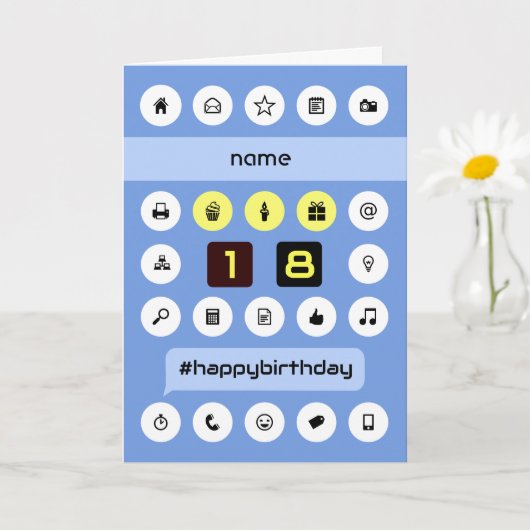 Carte 18e anniversaire personnalisées ajouter un nom inf (Petite plante)