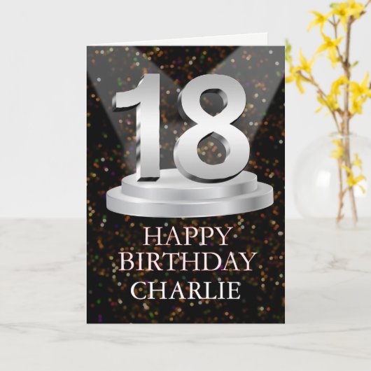 Carte 18e anniversaire Points saillants Ajouter une cart (Fleur jaune)