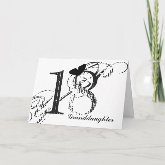 Carte 18e anniversaire pour petite-fille, papillon. (Devant)