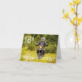 Carte 18e anniversaire pour un garçon avec votre photo (Fleur jaune)
