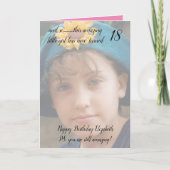 Carte 18e photo d'anniversaire rose et noir encore extra (Devant)