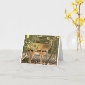 Carte **18e** SOUHAITS D'ANNIVERSAIRE DE CERFS ASTONISÉS (Fleur jaune)