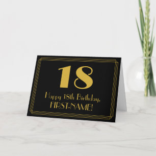 Carte 18ème anniversaire : Art Déco Inspiré Look "18" + 