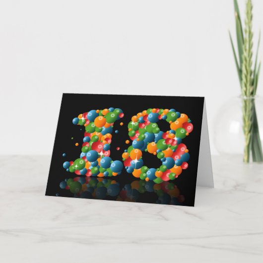 Carte 18ème anniversaire avec des numéros formés à parti (Devant)