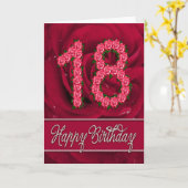 Carte 18ème anniversaire avec rose et feuille (Fleur jaune)