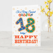 Carte 18ème anniversaire coloré pour Spécial Godson (Fleur jaune)