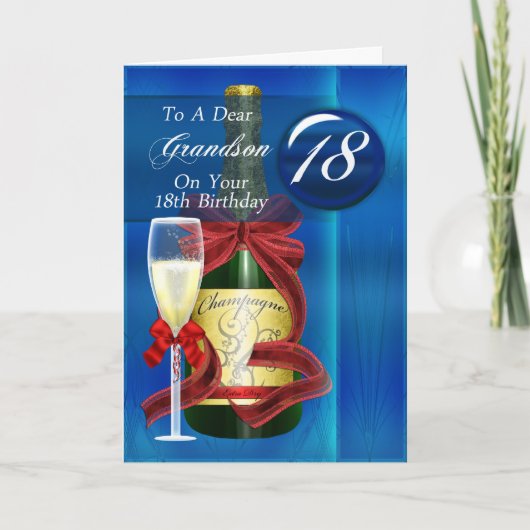 Carte 18ème Petit-fils d'anniversaire moderne (Devant)