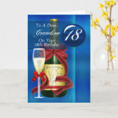 Carte 18ème Petit-fils d'anniversaire moderne (Fleur jaune)