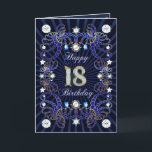 Carte 18th birthday card with mesure of jewels<br><div class="desc">A birthday card with jewels,  sparkles and loads of eye catching bling. A very different card that you can personalize.</div>