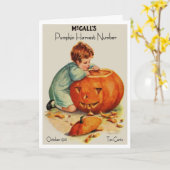 CARTE 1910 ! ! ! GREETING HALLOWEEN FACES ET HAPPY HEART (Fleur jaune)