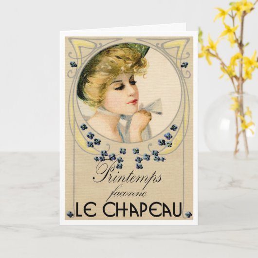 CARTE 1910 MILLINERY "PICTURE POSTCARD" EN FRANÇAIS (Fleur jaune)