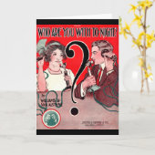 Carte 1911 Qui êtes-vous avec Tonight partition imprimé (Fleur jaune)