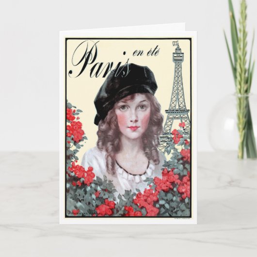 CARTE 1914! "PARIS IN THE SUMMER" CUSTOM FRENCH GREETING (Devant)