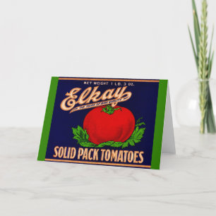 Carte 1930 Elkay Solid Pack Tomates peut étiquette