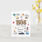 Carte 1936Carte d'anniversaire pour papa ou maman (Fleur jaune)