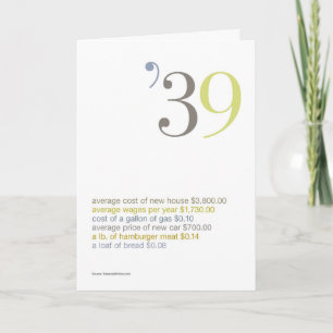 Carte 1939 Anniversaire Fun Facts