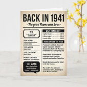 Carte 1941 Back in the Day, Fun Facts, 85th Birthday (Fleur jaune)