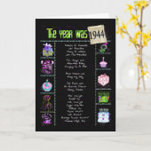 Carte 1944 anecdotes amusantes d'anniversaire (Fleur jaune)