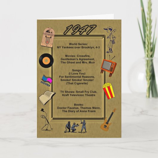 Carte 1947 Great Events Birthday Card (Devant)
