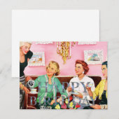 Carte 1950's Afternoon Tea Joyeux anniversaire (Devant / Derrière)