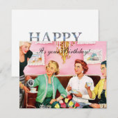 Carte 1950's Afternoon Tea Joyeux anniversaire (Devant / Derrière)