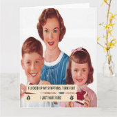 Carte 1950s Housewife Looks Up Symptoms (Fleur jaune)