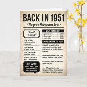 Carte 1951 Back in the Day, Fun Facts, 75th Birthday (Fleur jaune)