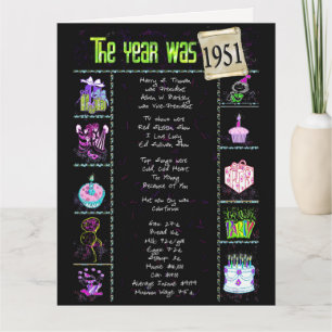 Carte 1951 Birthday Fun Facts Card
