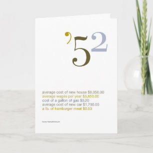 Carte 1952 Anniversaire Fun Facts