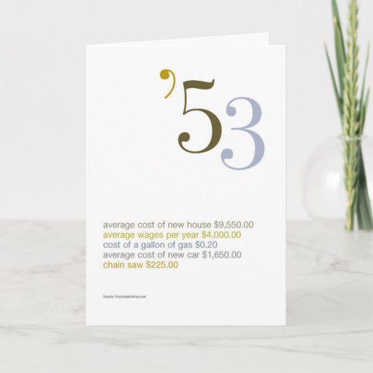 Carte 1953 anecdotes amusantes d'anniversaire (Devant)