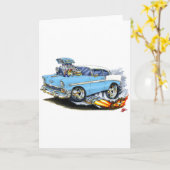 Carte 1956 Chevy 150-210 Lt Blue Car (Fleur jaune)