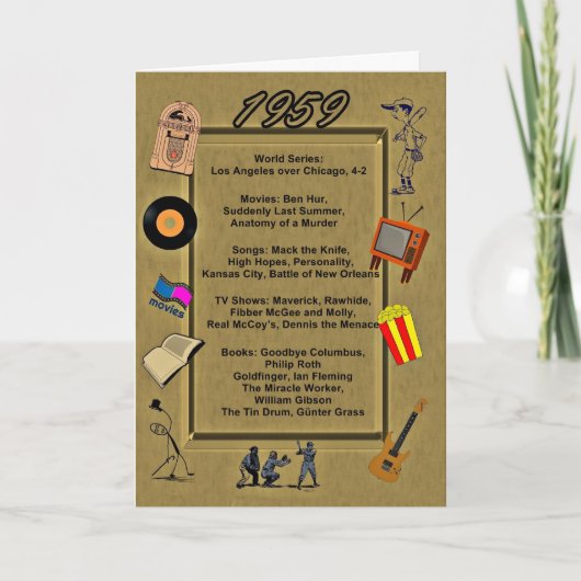 Carte 1959 Great Events Birthday Card (Devant)
