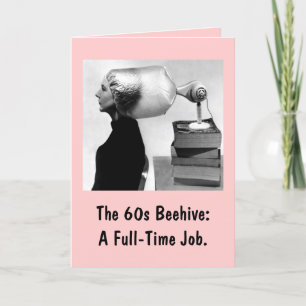 Carte 1960 Hairdo Greeting Card ~ Personnaliser!