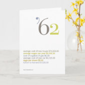 Carte 1962 Anniversaire Fun Facts (Fleur jaune)