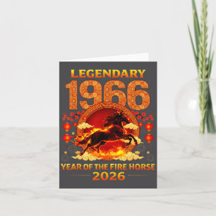 Carte 1966 Année du Cheval de Feu 60e Anniversaire Chino