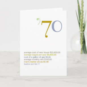 Carte 1970 Anniversaire Fun Facts