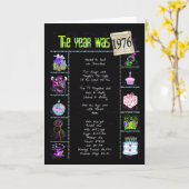 Carte 1976 Anniversaire Fun Facts (Fleur jaune)