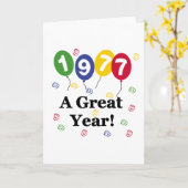 Carte 1977 un anniversaire de grande année (Fleur jaune)